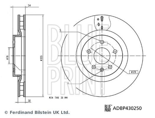 BLUE PRINT ADBP430250 Bremsscheibe