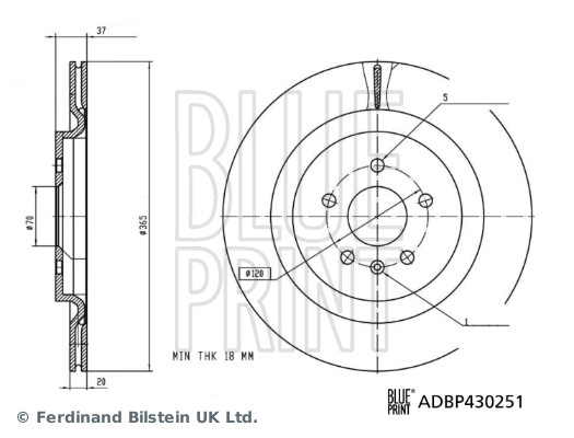 BLUE PRINT ADBP430251 Bremsscheibe