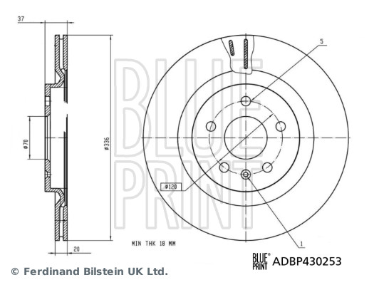 BLUE PRINT ADBP430253 Bremsscheibe