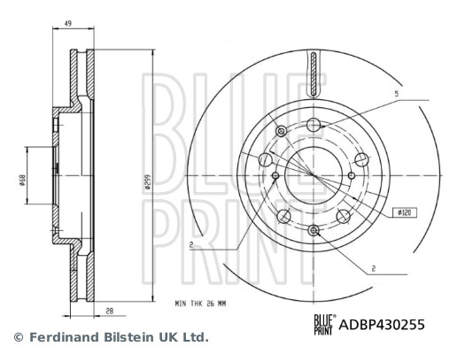 BLUE PRINT ADBP430255 Bremsscheibe
