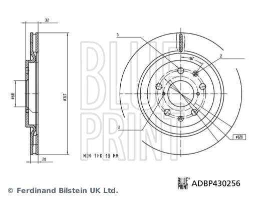 BLUE PRINT ADBP430256 Bremsscheibe