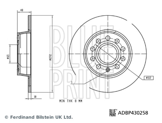 BLUE PRINT ADBP430258 Bremsscheibe