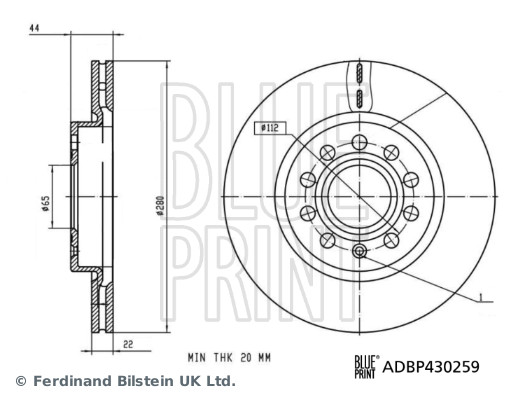 BLUE PRINT ADBP430259 Bremsscheibe
