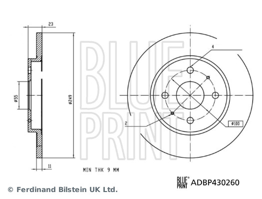 BLUE PRINT ADBP430260 Bremsscheibe