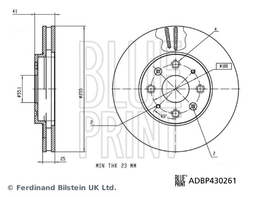 BLUE PRINT ADBP430261 Bremsscheibe