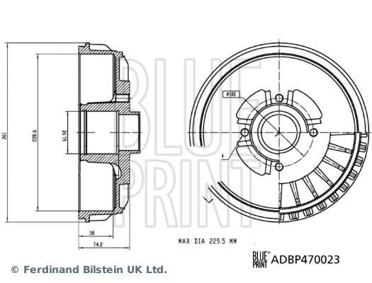 BLUE PRINT ADBP470023 Bremstrommel