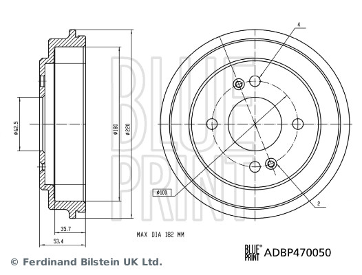 BLUE PRINT ADBP470050 Bremstrommel