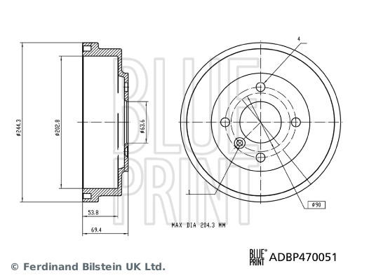 BLUE PRINT ADBP470051 Bremstrommel