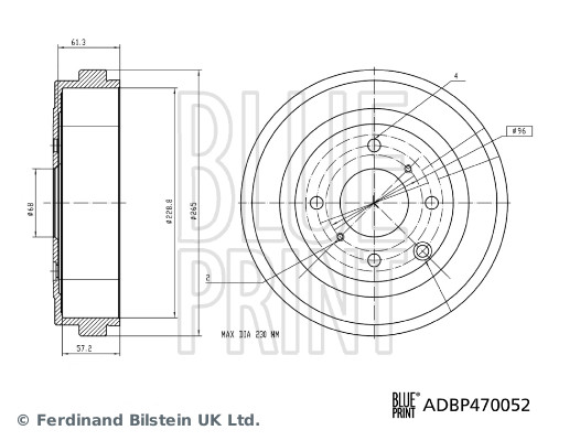 BLUE PRINT ADBP470052 Bremstrommel