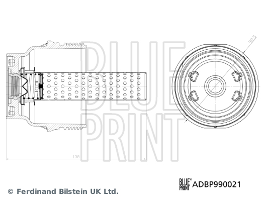 BLUE PRINT ADBP990021 Calotta, Carter filtro olio