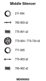 FA1 MD000563 Mittelschalldämpfer