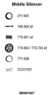 FA1 MD001827 Mittelschalldämpfer