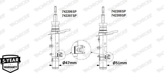 MONROE 742208SP Ammortizzatore-Ammortizzatore-Ricambi Euro