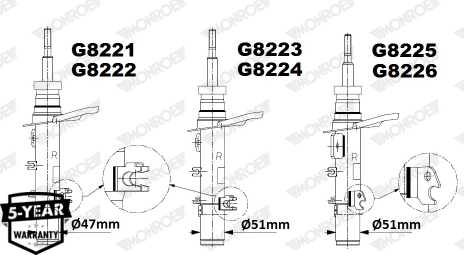 MONROE G8222 Ammortizzatore-Ammortizzatore-Ricambi Euro