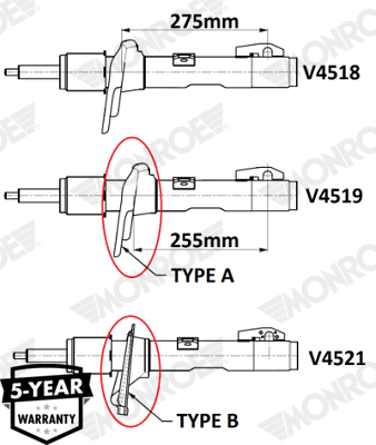 MONROE V4521 Ammortizzatore-Ammortizzatore-Ricambi Euro