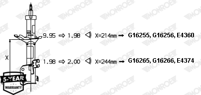 MONROE G16255 MONROE ORIGINAL (Gas Technology) Stoßdämpfer