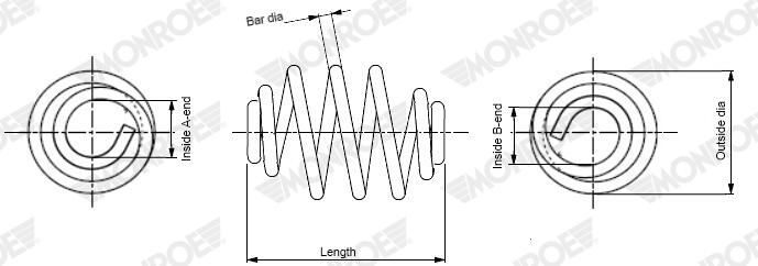 MONROE SP5292 MONROE SPRINGS Suspension Spring for RENAULT