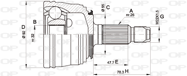 OPEN PARTS CVJ5395.10 Σετ...