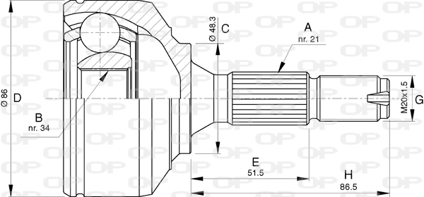 OPEN PARTS CVJ5780.10 Σετ...