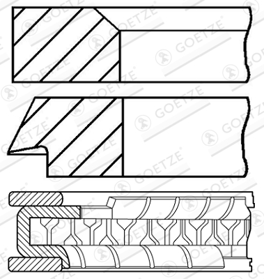 GOETZE ENGINE 08-305607-00 Piston Ring Kit for OPEL VAUXHALL
