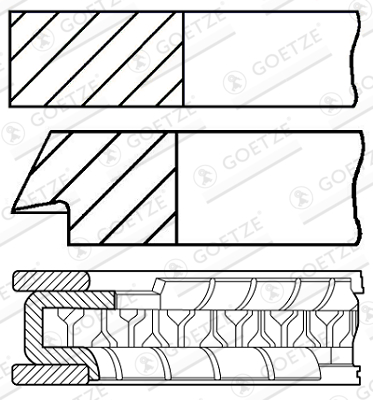 GOETZE ENGINE 08-421700-00 Piston Ring Kit for MERCEDES-BENZ