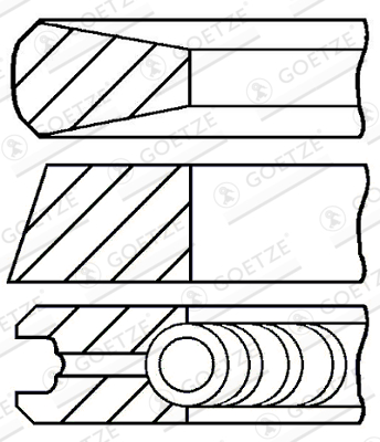 GOETZE ENGINE 08-431000-00 Goetze Diamond Coated® LKZ-Ring® Piston Ring Kit