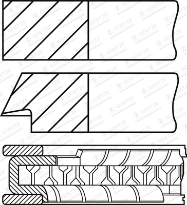 MAHLE 011 RS 00100 0N0 Stempelringsett