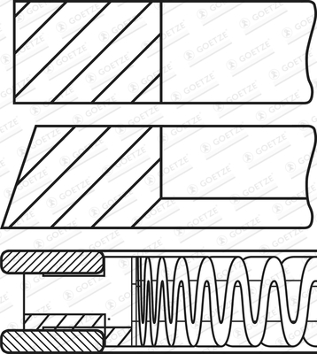 GOETZE ENGINE 08-444100-00 Goetze Diamond Coated® LKZ-Ring® Stempelringsett