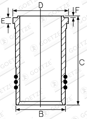 GOETZE ENGINE 14-260080-00 Cylinder Liner for FIAT IVECO