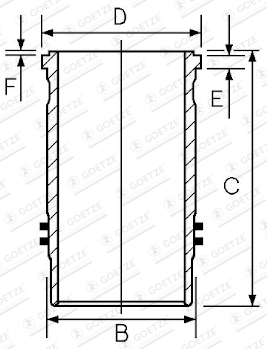 GOETZE ENGINE 14-450250-00 Cylinder Liner for MERCEDES-BENZ NEOPLAN SETRA