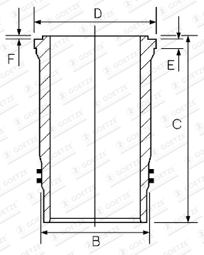 GOETZE ENGINE 14-458580-00 Cylinder Liner for MERCEDES-BENZ NEOPLAN SETRA