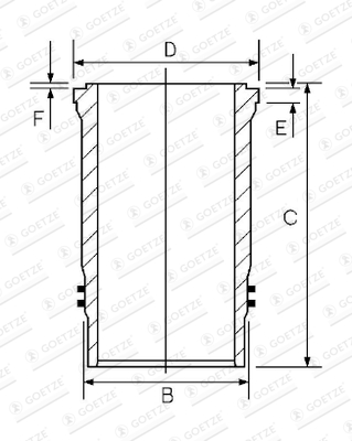 GOETZE ENGINE 15-450030-00 Χιτώνιο κυλίνδρου for AYATS BREDAMENARINIBUS ERF KING LONG MAN MAZ MAZ-MAN NEOPLAN ÖAF SETRA SOLARIS 