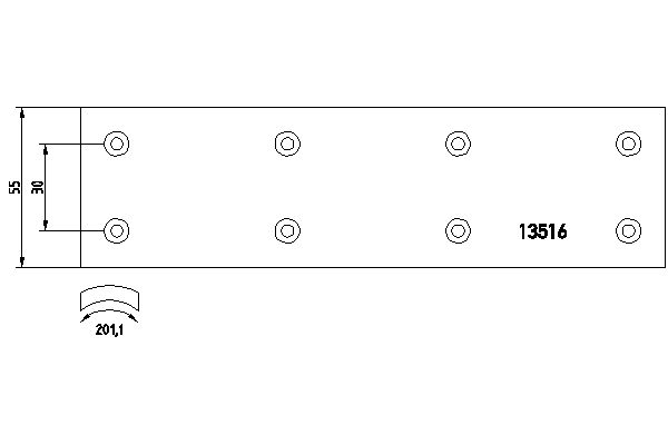 TEXTAR 13516 Bremsbelag, Trommelbremse