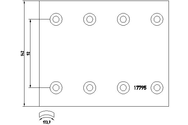 TEXTAR 1779501 Bremsbelagsatz, Trommelbremse