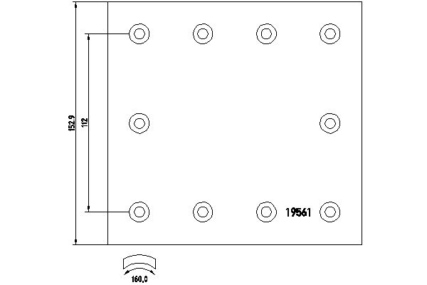TEXTAR 19561 Bremsbelag, Trommelbremse