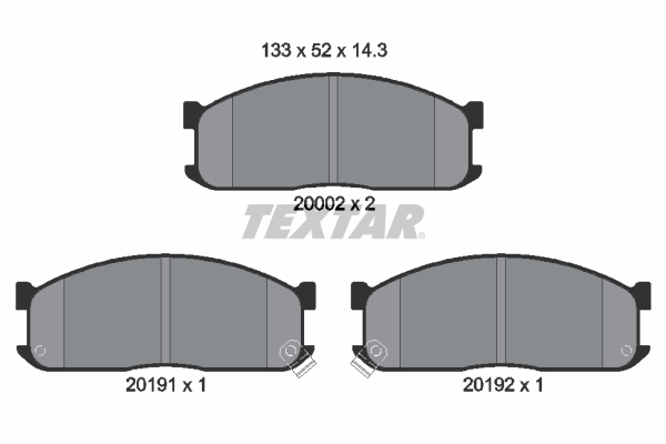 TEXTAR 2000201 Bremsbelagsatz, Scheibenbremse