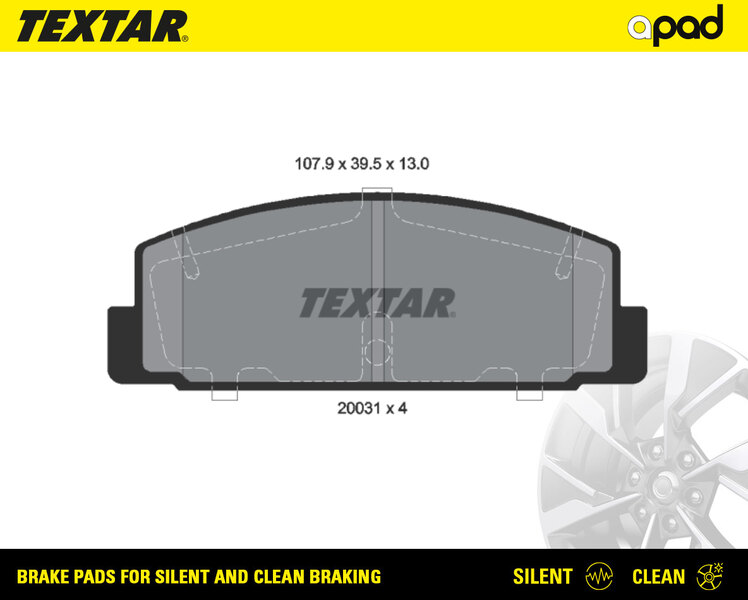 TEXTAR 2003101SC apad Bremsbelagsatz, Scheibenbremse