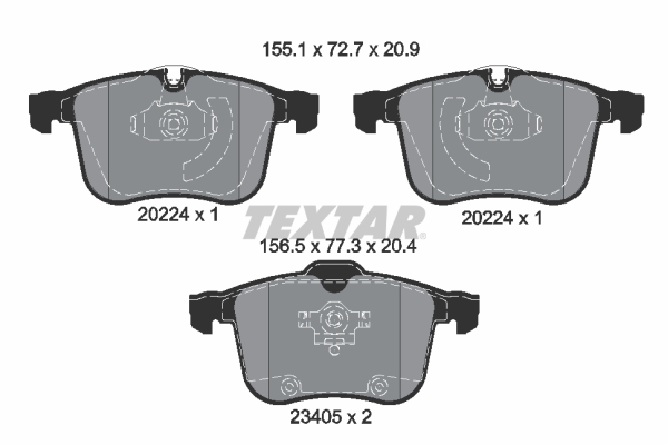TEXTAR 2022401 Q+ Bremsbelagsatz, Scheibenbremse