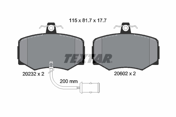 TEXTAR 2023201 Bremsbelagsatz, Scheibenbremse
