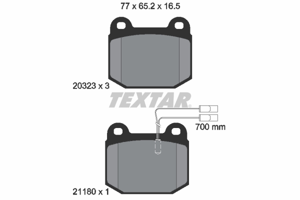 TEXTAR 2032304 Bremsbelagsatz, Scheibenbremse