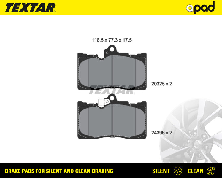 TEXTAR 2032501SC apad Bremsbelagsatz, Scheibenbremse