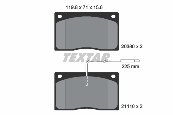 TEXTAR 2038002 Bremsbelagsatz, Scheibenbremse