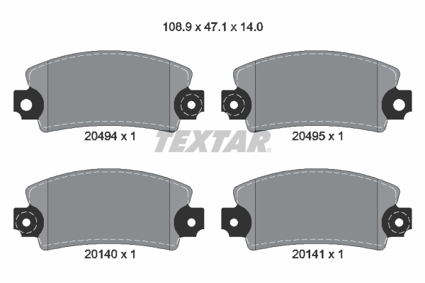 TEXTAR 2049401 Bremsbelagsatz, Scheibenbremse