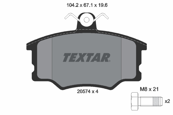 TEXTAR 2057402 Bremsbelagsatz, Scheibenbremse