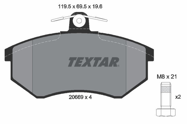 TEXTAR 2066921 Bremsbelagsatz, Scheibenbremse