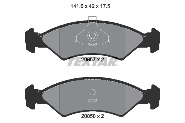 TEXTAR 2085702 Bremsbelagsatz, Scheibenbremse