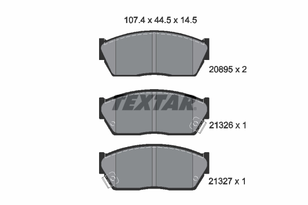 TEXTAR 2089502 Bremsbelagsatz, Scheibenbremse