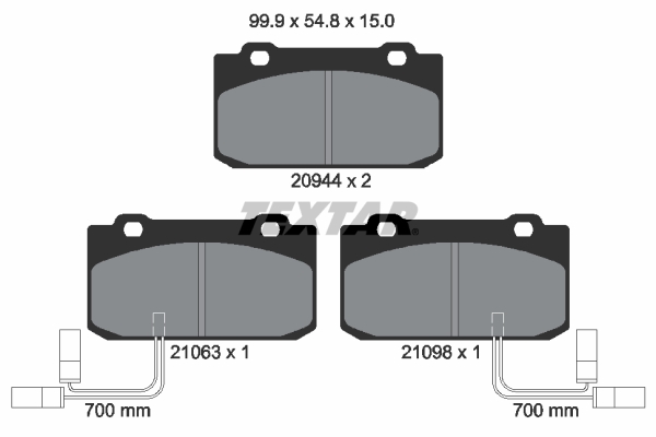 TEXTAR 2094402 Bremsbelagsatz, Scheibenbremse