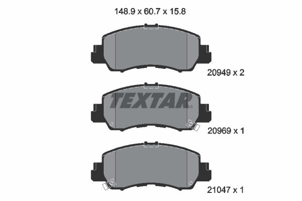 TEXTAR 2094901 Bremsbelagsatz, Scheibenbremse