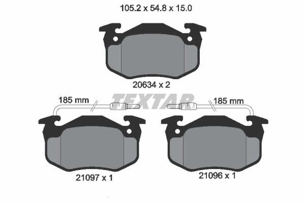 TEXTAR 2109601 Bremsbelagsatz, Scheibenbremse